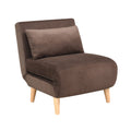 1Pc Sofa Futon Convertible Sleeper Modern Sleek Active Reclining Chair Chaise Sleeper Day Bed Stylish Contemporary Accent Chair Brown Brown Contemporary,Modern Wood
