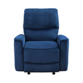 Modern Living Room 1Pc Power Rocker Reclining Chair Blue Velvet Upholstery Solid Wood Frame Luxury Home Furniture Navy Velvet Wood Primary Living Space Modern Solid Wood