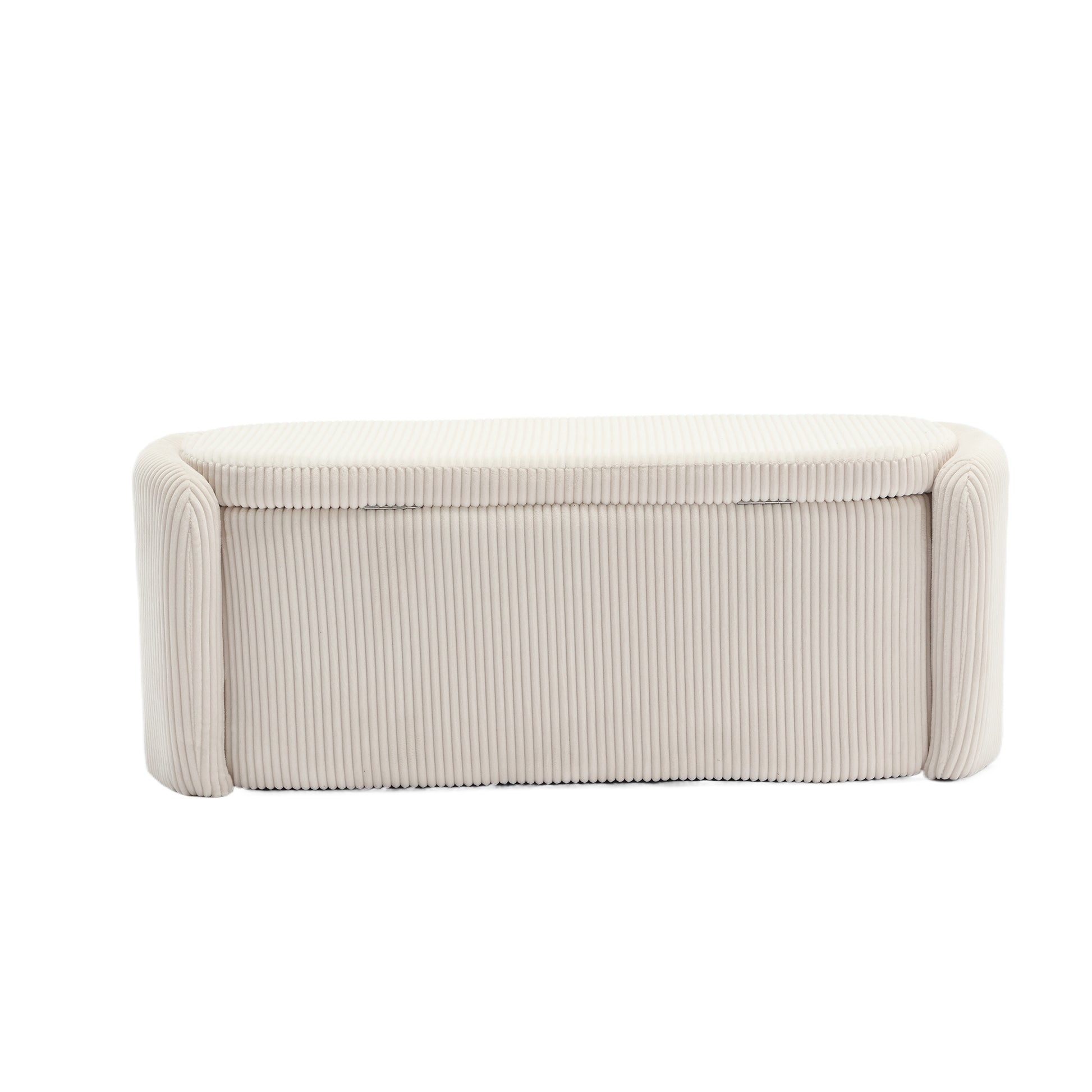 Coolmore Storage Ottoman,Bedroom End Bench,Upholstered Fabric Storage Ottoman With Safety Hinge, Entryway Padded Footstool, Ottoman Bench For Living Room & Bedroom Beige Beige Foam Velvet