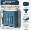 30 Inch Bathroom Vanity With Resin Sink, Freestanding Bathroom Vanity Set With Storage Shelf, Storage Cabinet For Bathroom, Solid Wood Frame Bathroom Cabinet, Blue Blue Bathroom Modern Solid Wood Mdf Resin