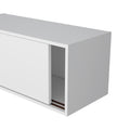 Anegam Floating Cabinet With Sliding Door, White Wall Mounted White Office Wall Mounted Modern Particle Board Melamine