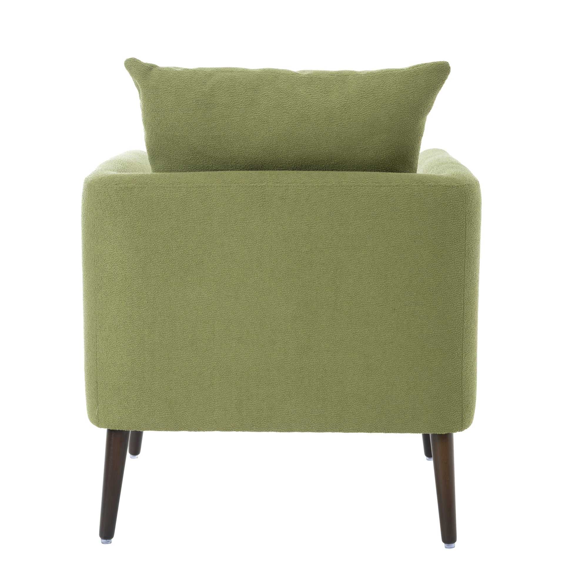 Barrel Chair, Modern Accent Chair, Fabric Armchair Club Chair,Upholstered Arm Chair With Solid Wood Legs,Waist Pillow,Padded Single Chair For Living Room Bedroom Study Waiting Room,Olive Green Olive Green Light Brown Primary Living Space Modern