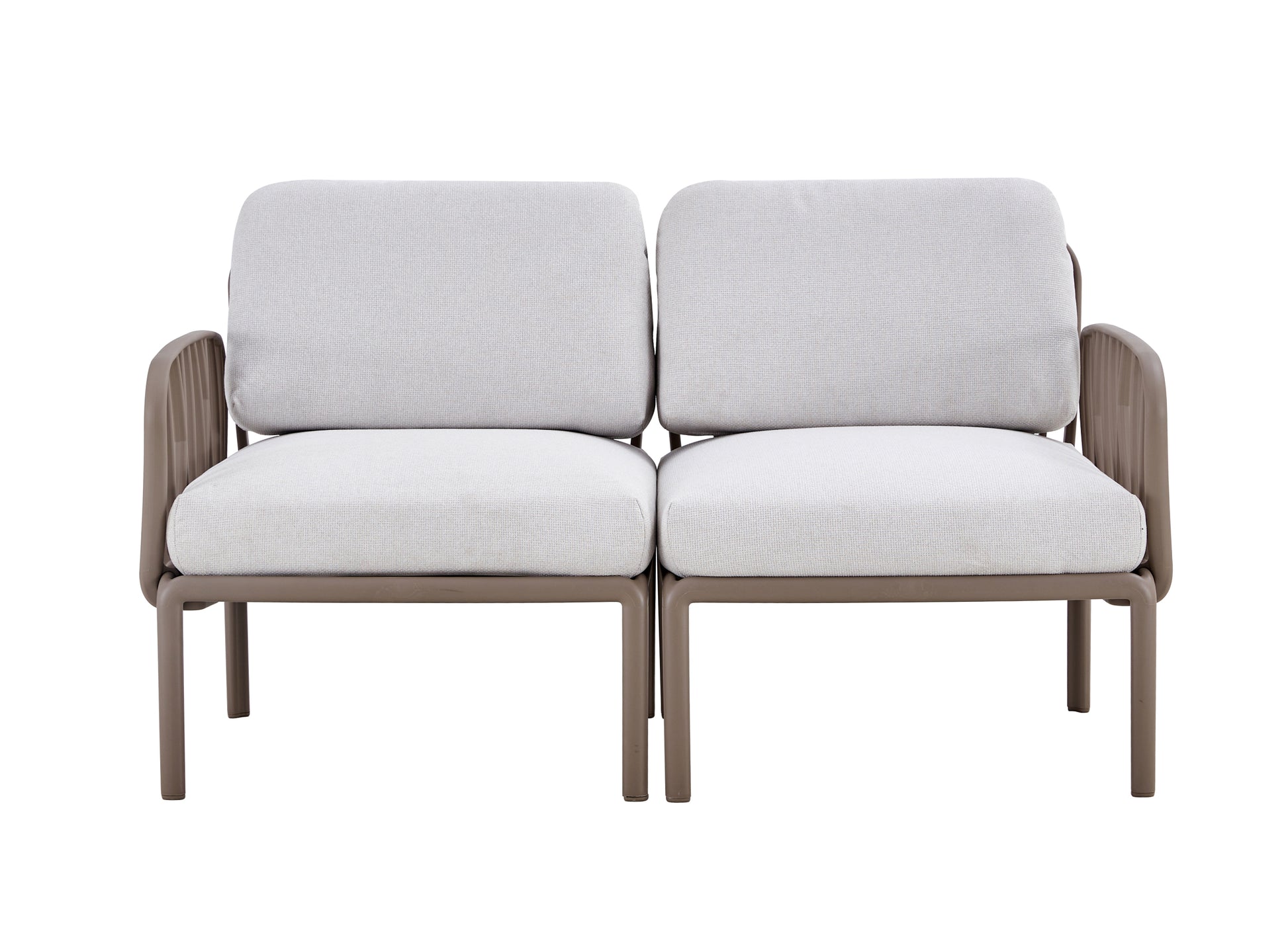 Patio Indoor Outdoor Garden Single Sofa Armchairs Plastic With Soft Cushion Weather Waterproof Chair Sectional Furniture For Balcony Garden Pool Lawn Backyard Morden Design Sitting Room 2 Single Sofa White Fabric Plastic