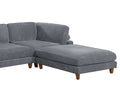 Contemporary Dark Gray 6Pc Modular Sectional Set Corduroy Upholstery Couch 2X Corner Wedge, 2X Armless Chairs 2X Ottomans Living Room Dark Gray Primary Living Space Cushion Back Contemporary,Modern Modular Rubberwood Corduroy 6 Seat