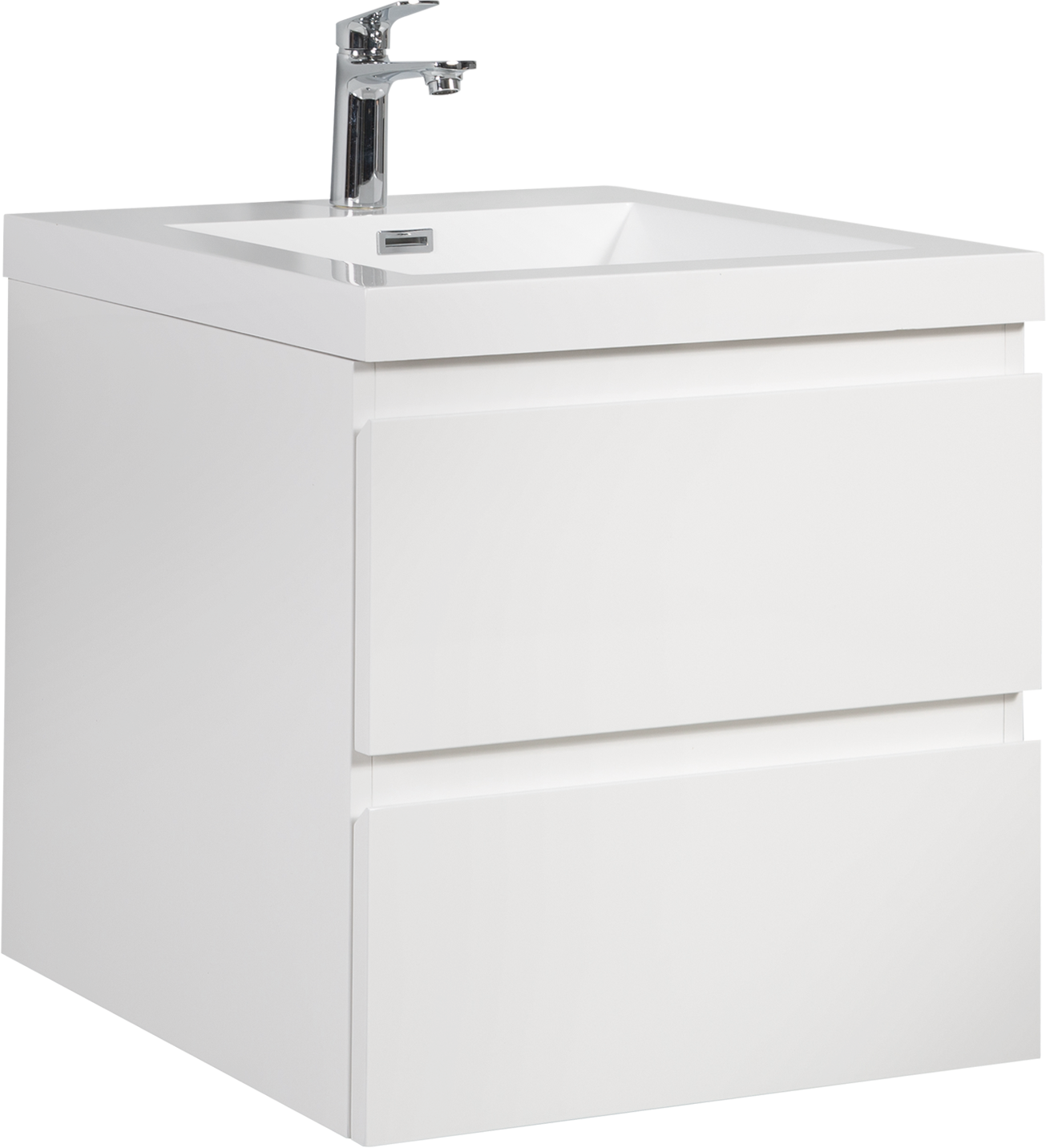 24" Floating Bathroom Vanity With Sink, Modern Wall Mounted Bathroom Storage Vanity Cabinet With Resin Top Basin And Soft Close Drawers, Glossy White 24V11 24Gw White Mdf