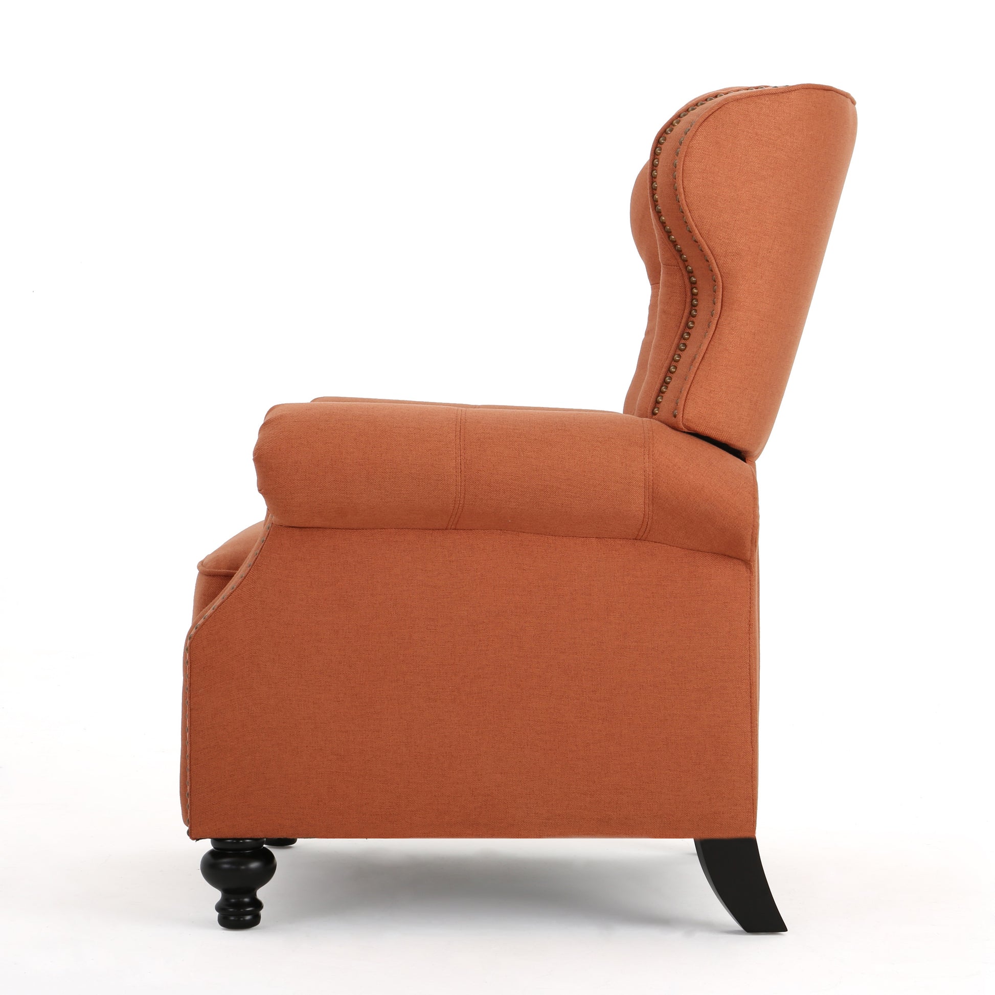 Push Rack Recliner Orange Fabric