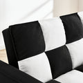 Modern Velvet Seat Sofa Couch Pull Out Bed,3 In One Convertible For Living Room Sofa Bed,Black White Black White Velvet Primary Living Space Cushion Back Medium Soft Medium Duty American Design Pillow Top Arms Foam Velvet 2 Seat