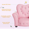 Qaba Kids Sofa Toddler Tufted Upholstered Sofa Chair Princess Couch Furniture With Diamond Decoration For Preschool Child, Pink Pink Polyvinyl Chloride