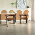 Coolmore Contemporary Designed Pu Fabric Upholstered Accent Dining Chair Barrel Side Chairs Kitchen Armchair For Living Room Set Of 2 Light Brown Pu Light Brown Foam Pu Leather