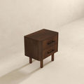 Logan Mid Century Modern Walnut Nightstand Bed Side Tables With 2 Drawers Brown,Wood Brown 2 Drawers Bedroom With Legs Mid Century Modern Solid Wood Walnut Finish Solid Wood
