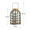 Decorative Lantern With Handle, Wooden Lantern For Indoor Outdoor, Home Garden Wedding Silver Iron