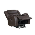 Modern Living Room Furniture 1Pc Power Lift Chair Faux Leather Upholstery Dark Brown Power Recliner Chair Dark Brown Faux Leather Primary Living Space Faux Leather