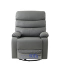 Rocking Recliner Chair,360 Degree Swivel Nursery Rocking Chair,Glider Chair,Modern Small Rocking Swivel Recliner Chair For Bedroom,Living Room Chair Home Theater Seat Dark Grey Gray Gray Faux Leather Manual Push Button Primary Living Space Soft Loose