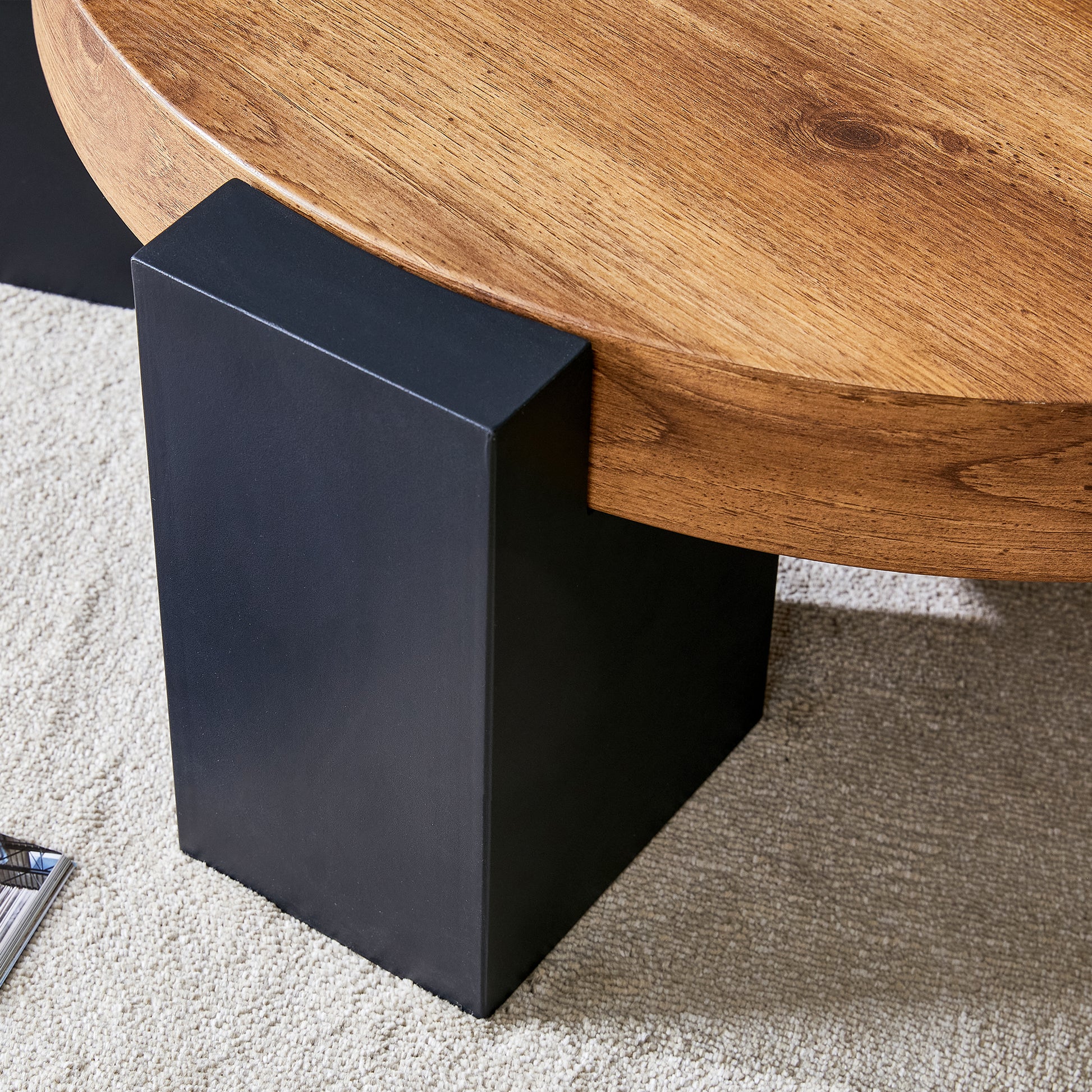 The Detachable Double Decker Coffee Table, The Stylish Design Is More Precious, And The Detachable Design Can Make The Use Of Space More Flexible And Suitable For Various Scenes. Black,Wood Mdf