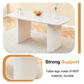 Cream Style Mdf White Dining Table.It Is A Furniture With A Warm And Soft Appearance, Suitable For Creating A Comfortable And Friendly Dining Environment, Suitable For Kitchens, Dining Rooms,Etc. White Mdf