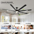 84 In Super Large Black Ceiling Fan With Remote Control Black American Design Aluminium Aluminium