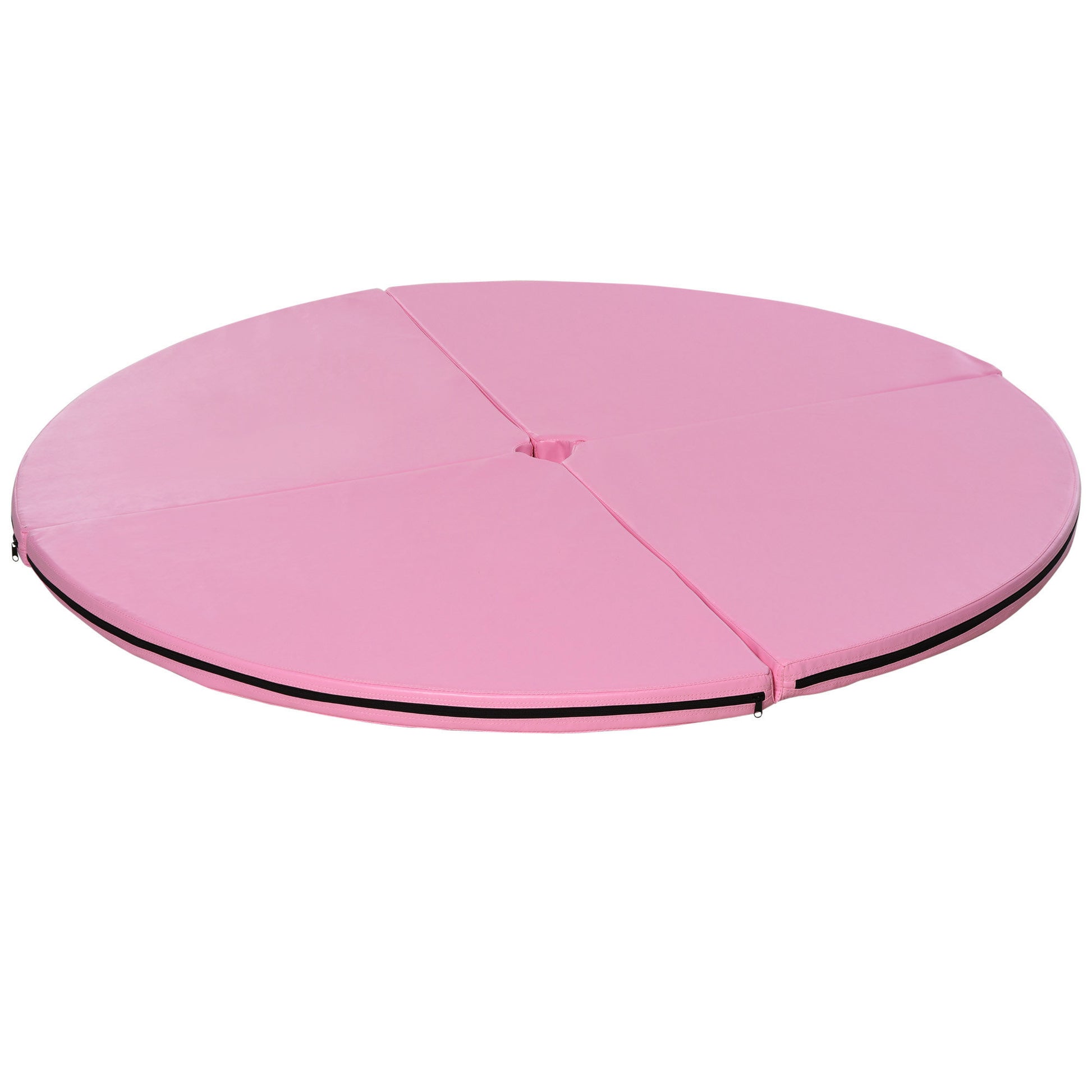 Soozier Pole Dance Mat, 2"T X 5'W Folding Pole Dance Mat For Home, Lightweight And Foldable, Pink Pink Pvc