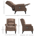 Homcom Massage Recliner Sofa With Heat Function, Remote Control, Brown Brown Polyester