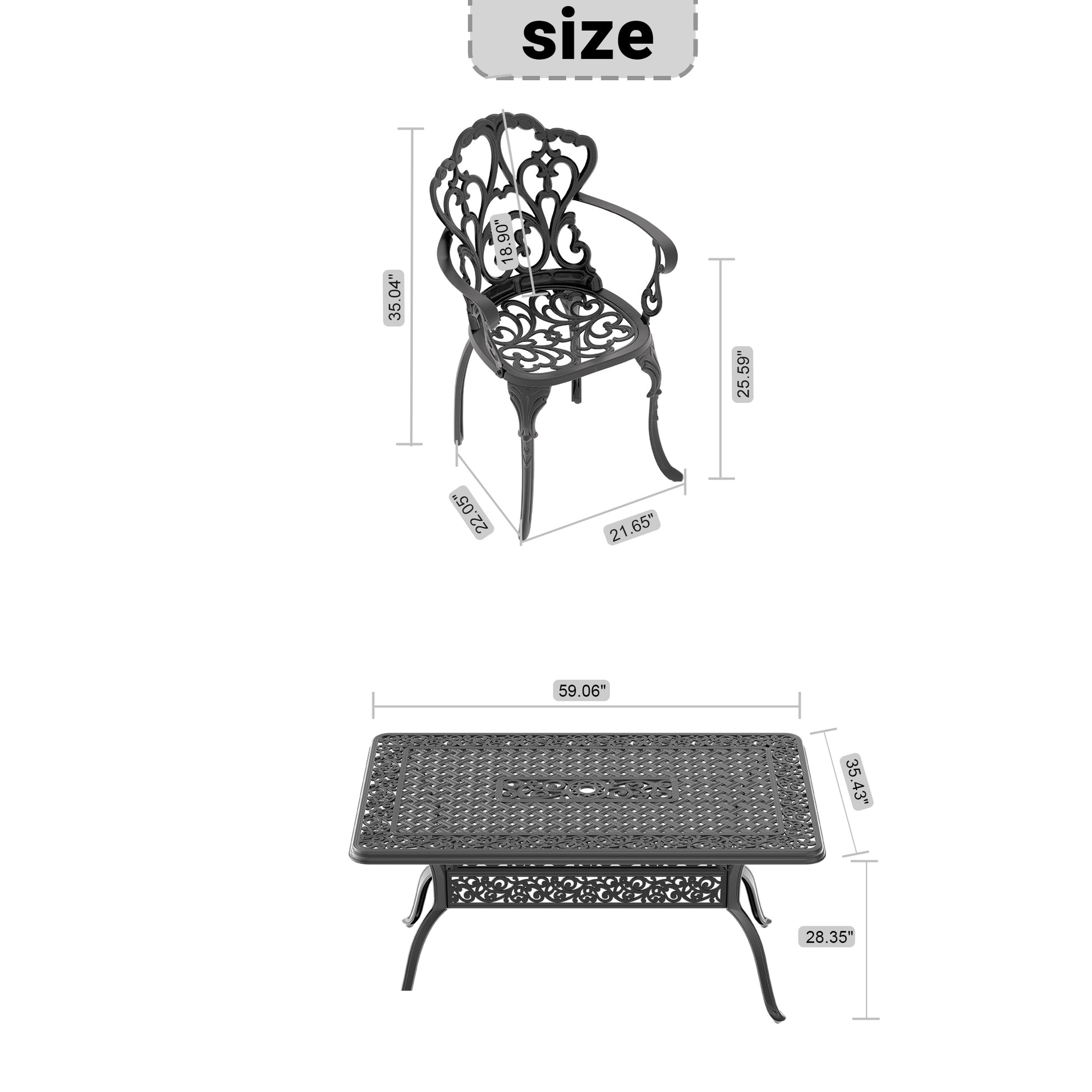 Cushions In Random Colors 5 Piece Set Of Cast Aluminum Patio Furniture With Cushions Yes Dining Set Black Khaki Seats 4 Rust Resistant Frame Water Resistant Cushion Garden & Outdoor Complete Patio Sets Aluminium