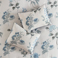 7 Piece Printed Seersucker Comforter Set With Throw Blanket Blue King Cal King King Blue Microfiber