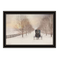 Snowy Amish Lane Black Framed Wall Art For Living Room, Bedroom Wall Art Print For Home Decor By Lori Deiter Multi Wood Paper