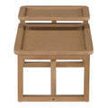 Modern 2 Piece Nesting Rattan Wood Mdf Coffee Table Set In Natural Natural Rubber Wood