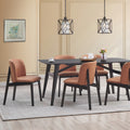 Camel Polish And Black Padded Side Chair Set Of 2 Solid Camel Dining Room Side Chair Solid Back Set Of 2 Microfiber