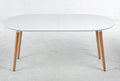 Extensible Table,Dining Table,Office Table,Coffee Table,Wood Leg,100 140 180X100X75Cm Matte White Mdf