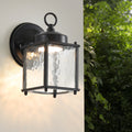 Outdoor Wall Sconce Lights With Clear Glass, Outside Garage Sconce Lighting Waterproof Farmhouse Wall Lantern Lamp For House Patio Doorway Black Glass,Metal