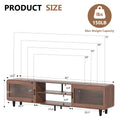 Mid Century Modern Tv Stand For 55 60 65 70 Inch Tv, Wood Entertainment Center With Power Outlets, Media Console With Sliding Doors And Open Shelf For Living Room, Walnut Walnut 60 69 Inches Wood