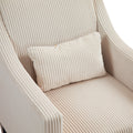 Coolmore Modern Accent Chair,Upholstered Armchair With Scooped Arms For Bedroom,Apartment,Studio,Office,Waiting Room Beige Corduroy Beige Primary Living Space Foam Corduroy