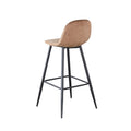 Bar Stools Set Of 2, 30 Inches Velvet Barstool Modern Counter Bar Height Chair With Back, Sturdy Metal Legs & Footrests, Easy Assembly, Island Stool For Kitchen Bar Brown Velvet
