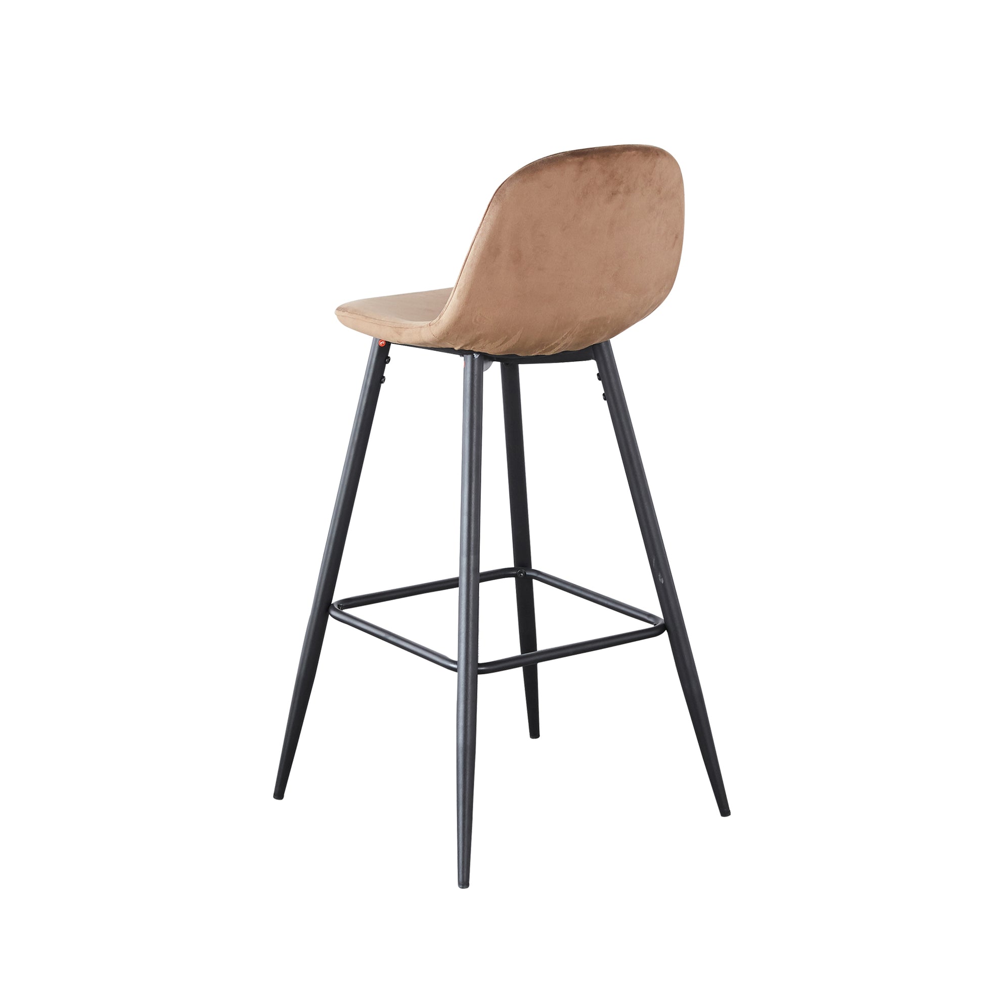 Bar Stools Set Of 2, 30 Inches Velvet Barstool Modern Counter Bar Height Chair With Back, Sturdy Metal Legs & Footrests, Easy Assembly, Island Stool For Kitchen Bar Brown Velvet