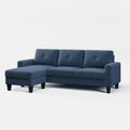 Living Room Furniture With Polyester Fabric L Shape Couch Corner Sofa For Small Space Blue Blue Foam Polyester 3 Seat