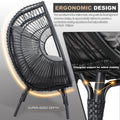 Patio Pe Wicker Egg Chair Model 2 With Black Color Rattan Grey Cushion Yes Black Foam Steel