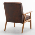 25.38'' Wide Classic Mid Century Modern Arm Chair, Brown Brown Microfiber