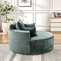 55''L Chenille Sponge Single Sofa,No Assembly Required,Fluffy Modern Sleeper Chair For Living Room, Bedroom, Lounge And Projection Room Not A Swivel Chair. Green Foam Chenille 1 Seat