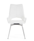 Jack Swivel White Dining Chair Kit Of 2 White Stainless Steel