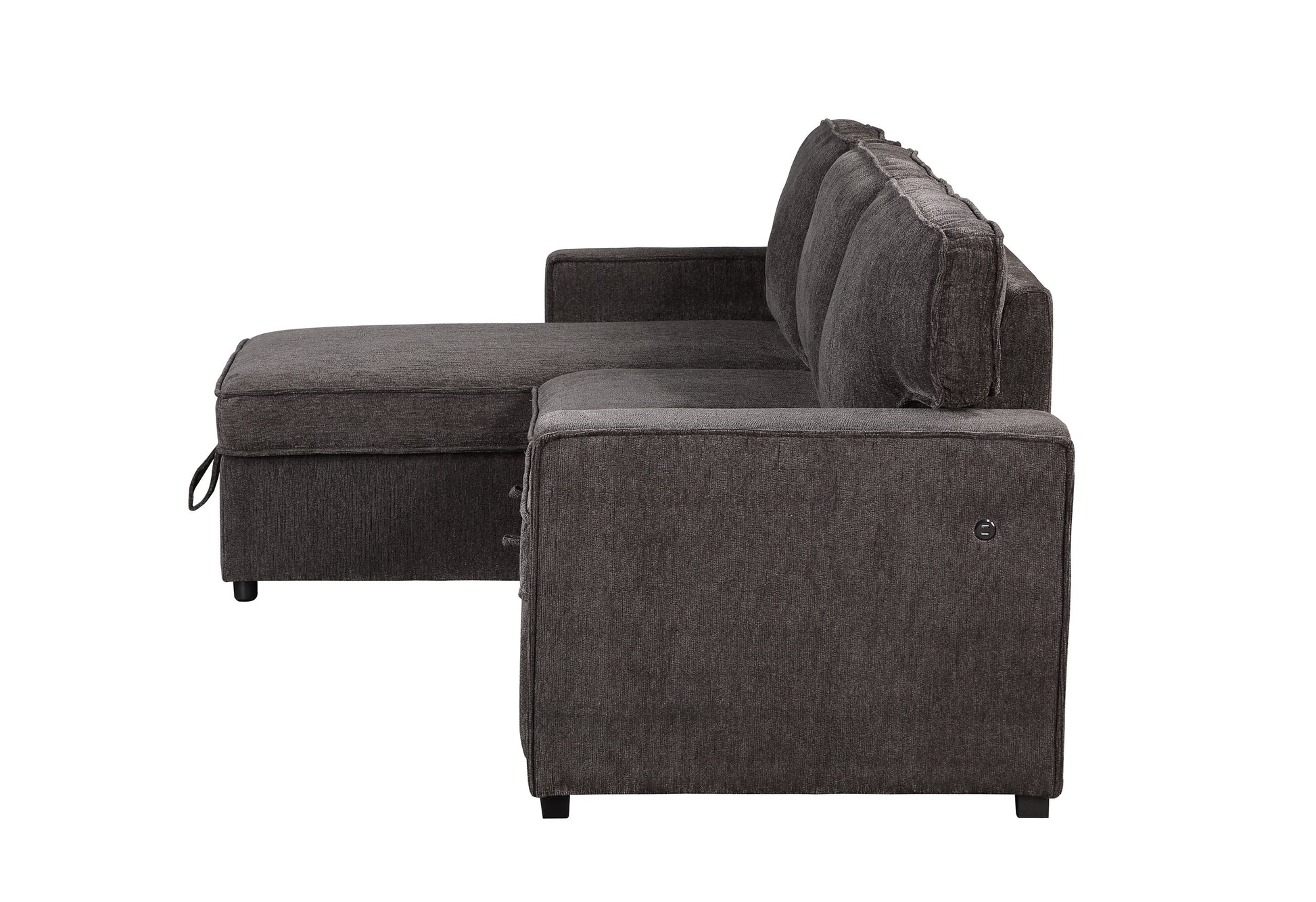 Territory Dark Grey Pull Out Sofa Bed Dark Gray Fabric 3 Seat