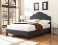 Kopa Gray Queen Upholstered Bed Queen Gray Foam Solid Wood