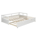 Extending Daybed With Trundle, Wooden Daybed With Trundle, White Twin White Solid Wood