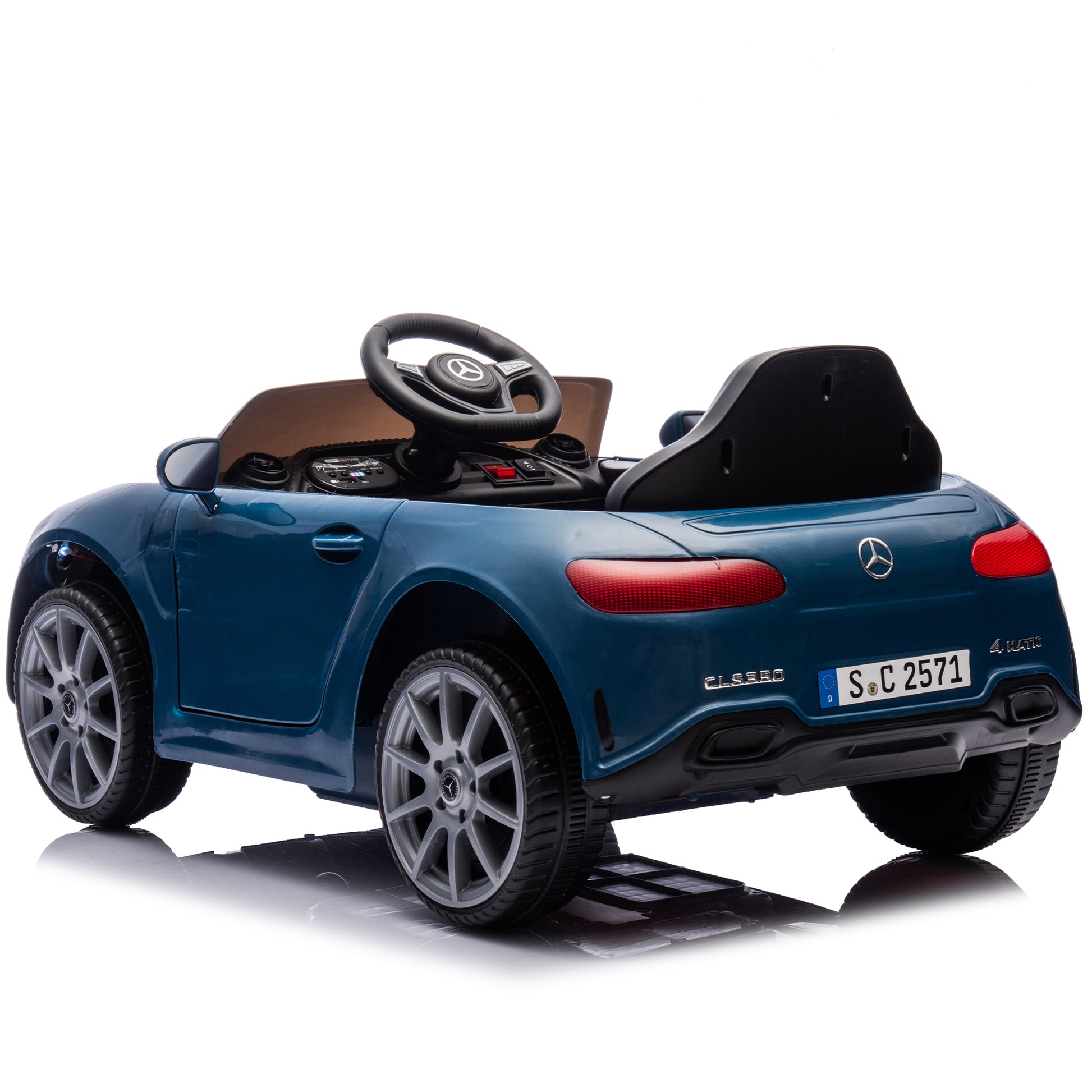 Licensed Mercedes Benz Cls 350,12V Kids Ride On Toy Car W Parents Control,2Wd,Four Wheel Suspension,Music,Bluetooth,Led Light,Usb,Power Display,Volume Adjustment,Speeds 1.24 3.11Mph For Kids Aged 2 4. Blue 50 99 Lbs Polypropylene