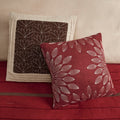 7 Pc Pieced Faux Suede Comforter Set Red Cal King California King Red Polyester