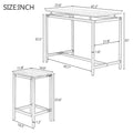 5 Piece Compact Bar Table Set With Table And Stools Modern Industrial Design, Space Saving Furniture For Dining Room And Breakfast Nook Brown Brown Mdf Steel