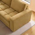 4 Seats Complimentary 2 Pillows ,Oversized Sectional Sofa,L Shaped Corner Couch With Detachable Seat & Back Cushion, Corduroy Upholstery Convertible Sleeper Sofa&Couch For Living Room Yellow Fabric 4 Seat