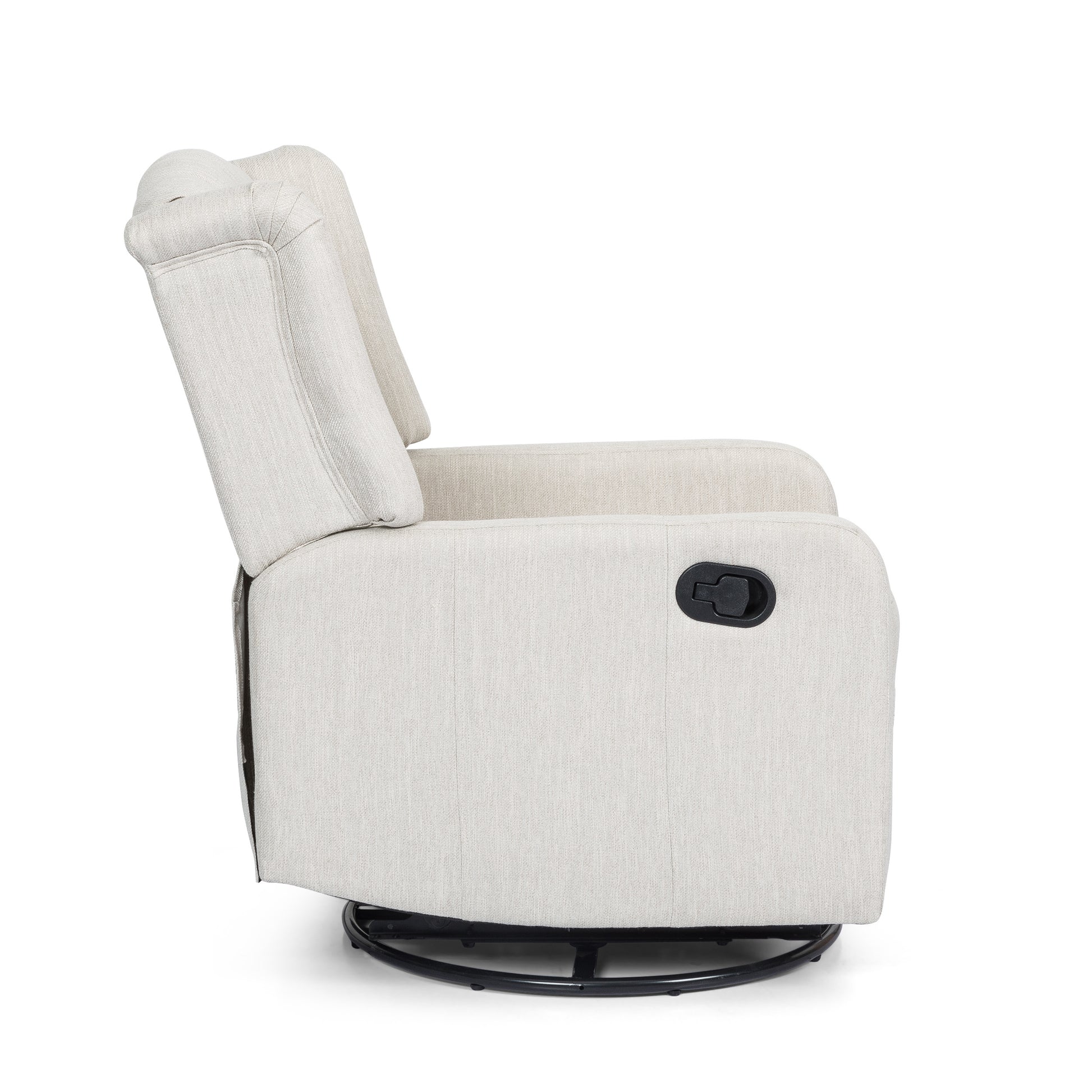 Classic Design, Manual Recliner Chair With 360 Degree Swivel Beige Fabric