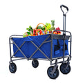 Outdoor Garden Multipurpose Micro Collapsible Beach Trolley Cart Camping Folding Wagon Blue Grey Garden & Outdoor Oxford Fabric Steel
