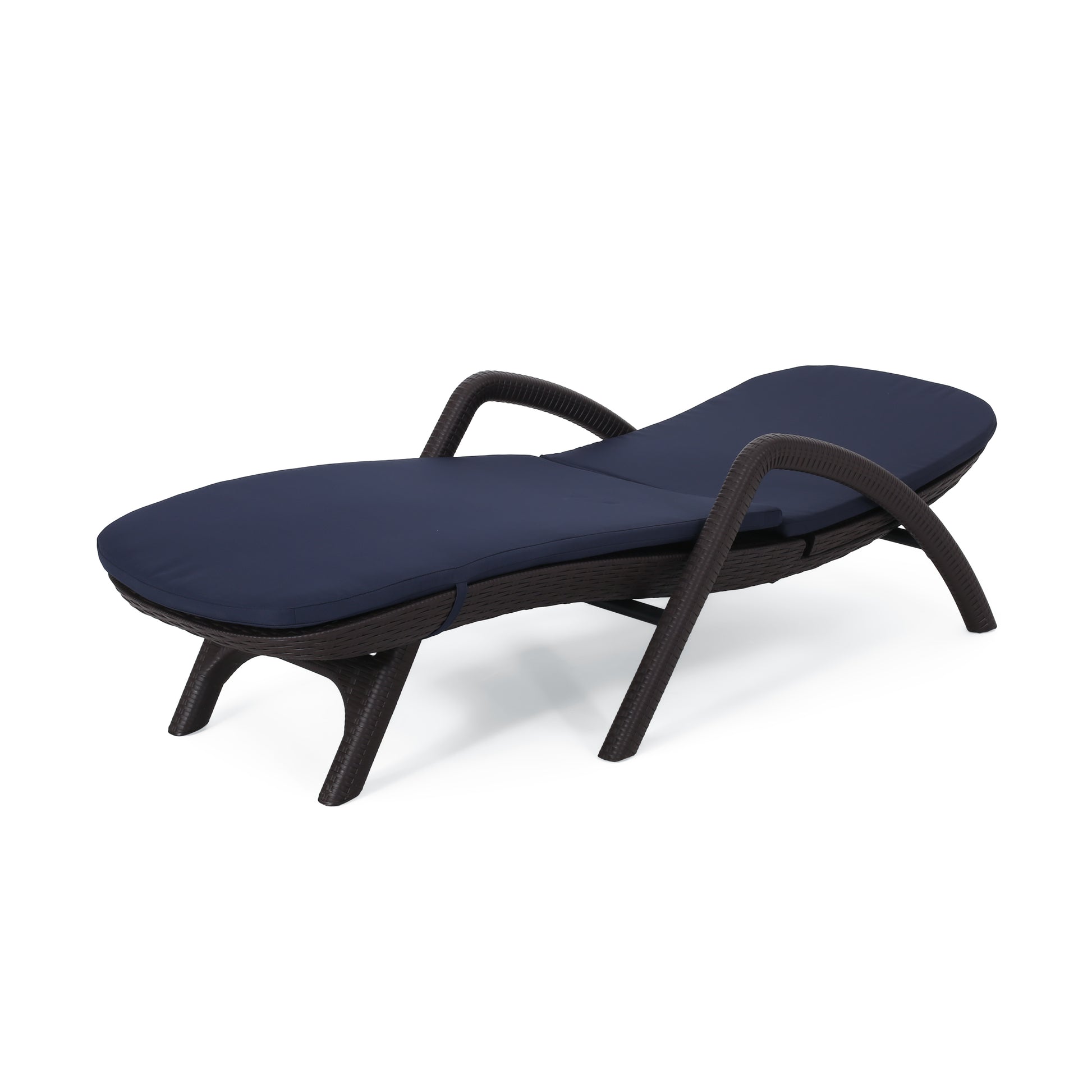 Mikael Chaise Lounge With Cushion Dark Brown Polypropylene