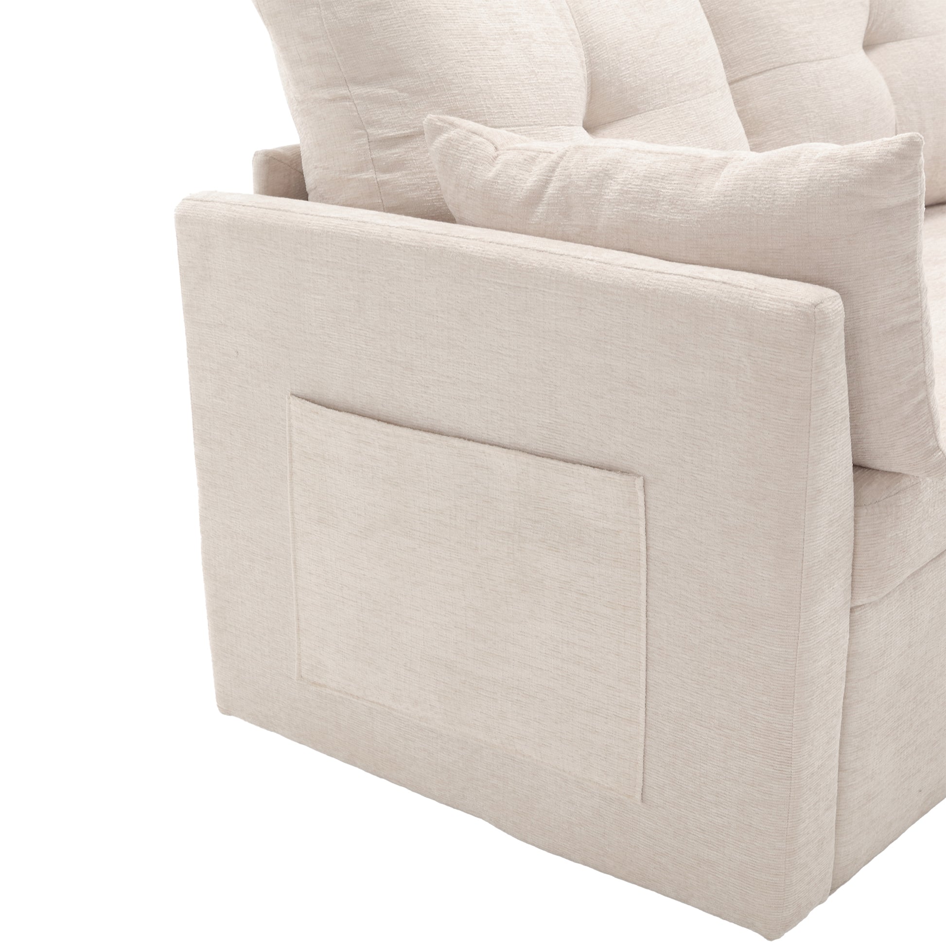 United Modular Sectional Sofa L Shaped Modular Couch With Reversible Chaise Modular Sofa Sectional Couch With Storage Seats Beige Chenille 3 Seat