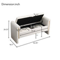 Modern Teddy Bed End Bench With Arms And Storage,Upholstered Large Foot Rest Stool, Comfy Window Vanity Bench For Living Room,Bedroom,Dorm,Coffee Table,Teddy Cream Cream Modern Storage Wood Internal